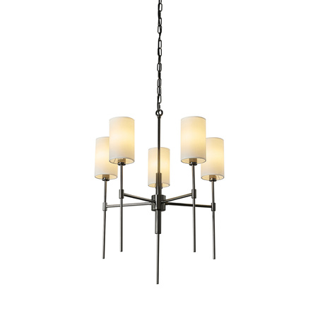 Lampa wisząca DARLING 60 cm - żyrandol czarny połysk z białym abażurem