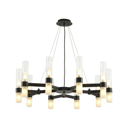 Lampa wisząca CANDELA-10, 85 cm - 10-ramienna oprawa sufitowa czarna