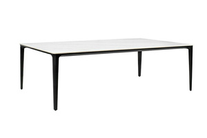 Stół SLIM 240x100 biały, czarny - ceramiczny marmur, aluminium