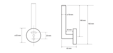 X-ROUND BLACK rezerwowy wieszak na papier toaletowy, czarny mat