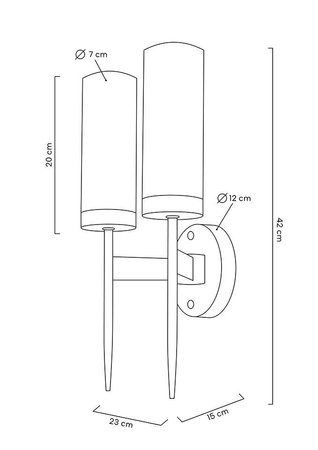 MOOSEE lampa ścienna TORCH TWIN złota