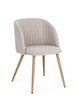 Krzesło BIZZOTTO QUEEN – taupe / naturalny (2 szt.)