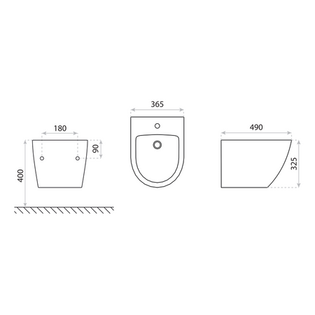 Bidet wiszący Sinto Grey