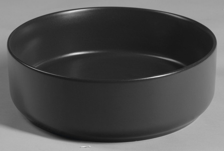 INFINITY ROUND umywalka ceramiczna nablatowa, Ø36cm, czarny mat