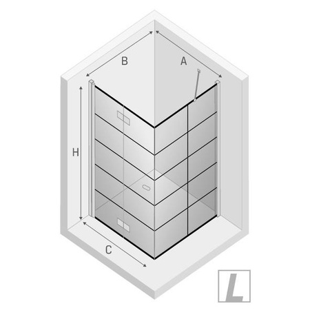 KABINA NEW SOLEO BLACK KWADRATOWA L 90x90x195 KRATKA - CZYSTE 6mm ACTIVE SHIELD