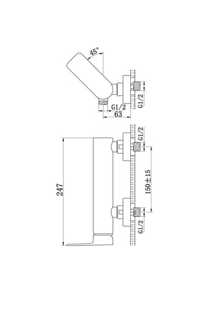 PROXIMA Chrom Natynkowa bateria prysznicowa