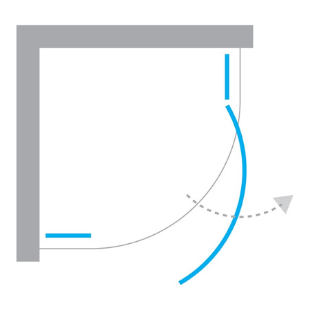 Kabina prysznicowa NEW KOMFORT 1D półokrągła R55 U 90x90x195 szkło czyste 6mm Active Shield 2.0