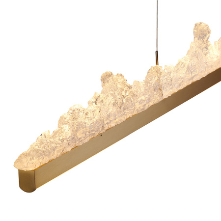 Lampa wisząca MONTANA LONG 125 cm -LED, złota listwa z kryształem
