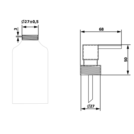 Pompka do dozownika mydła, metal, czarny mat