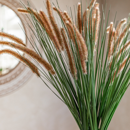 Faux Grass with Seed Heads Natural (12pk) 850mm