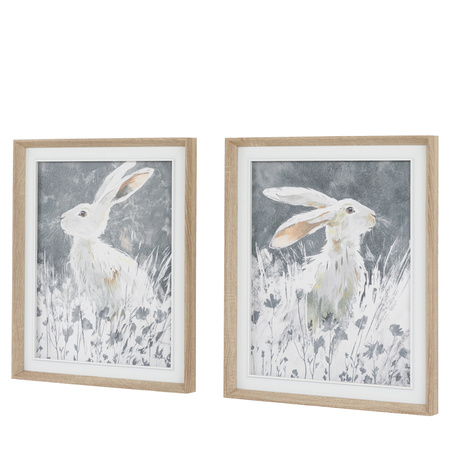 Obraz w ramie „In Clover” – biały, 49 × 4 × 59 cm, zestaw 2 szt.