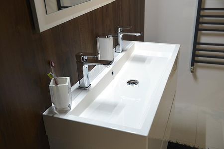 LARGO szafka umywalkowa, 99x50x41cm, biała połysk