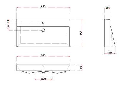 KARE 85 umywalka meblowa 85x45cm, biała
