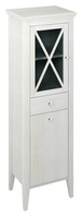CROSS szafka wysoka z koszem na bieliznę 49x170x39cm, lewa, starobiała