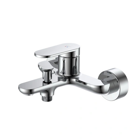 Bateria wannowa ścienna z przełącznikiem natrysku, chrom