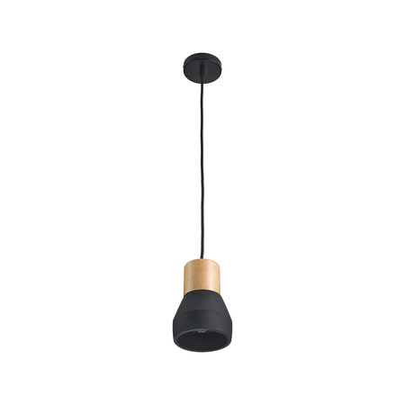 Lampa wisząca CONCRETE 12 cm- czarny beton, drewno