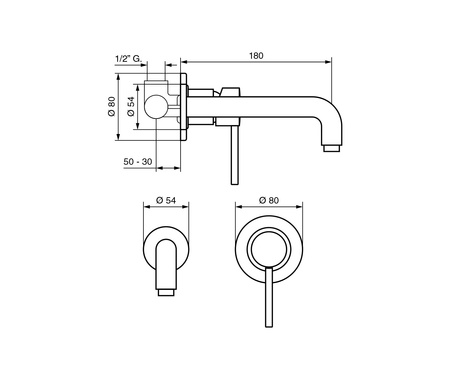 Bateria umywalkowa podtynkowa-Emmevi Rubinetterie/Piper