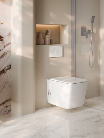 Miska WC wisząca z deską prostokątna biały połysk ORION TR2237