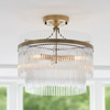 Lampa sufitowa Marietta – 3-punktowa, antyczny mosiądz / przezroczysty, 40 × 40 × 39,5 cm