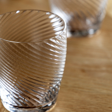 Swirl Tumbler Glass Clear (4pk) 85x85x97mm