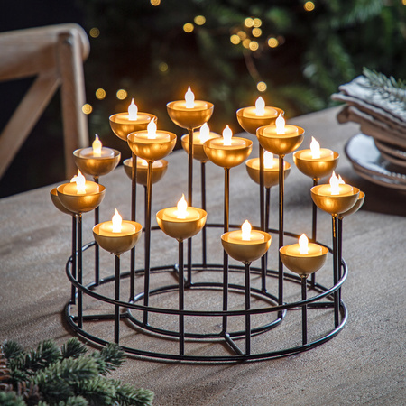 Multi Tealight Holder Gold/Black 330x330x205mm