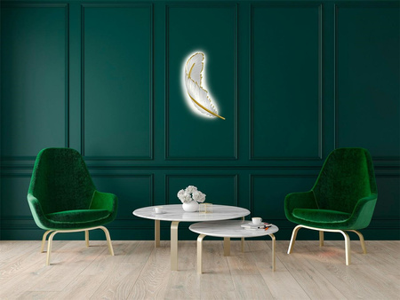 MOOSEE lampa ścienna PIÓRKO  biała / złota