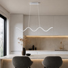 Lampa wisząca ZIGZAG 90 cm - LED, biała, falista listwa