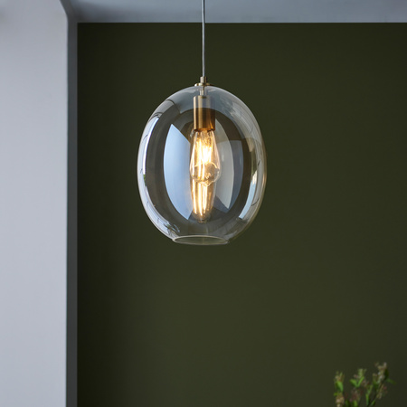 Kelda Oval Pendant Satin Brass Champagne