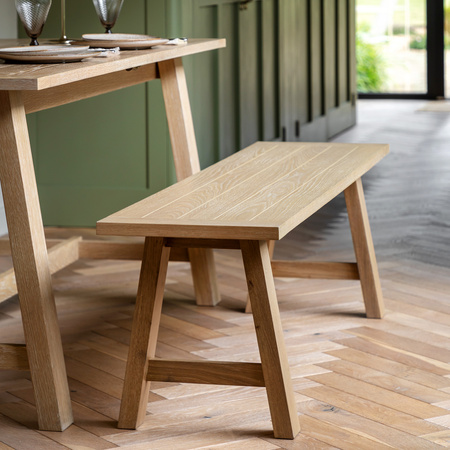 Eton Trestle Dining Bench Natural 1500x380x450mm