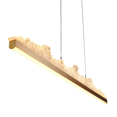 Lampa wisząca MONTANA LONG 125 cm -LED, złota listwa z kryształem