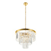 Lampa wisząca SPLENDORE 50 cm - żyrandol złoto-kryształowy