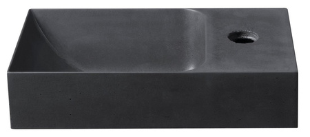 PICCOLINO umywalka betonowa, 30,8x17cm, bateria z prawej strony, antracyt mat