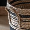 Linen Basket Nest Black Stripe S/3 D370mm
