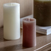 Pillar Candle Rustic Taupe (2pk) 70x70x130mm