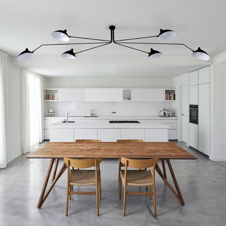 Lampa wisząca CRANE-6P czarna 270 cm