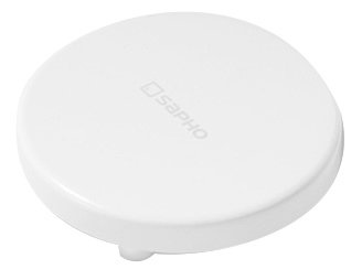 Pokrywa na odpady średnica 90 mm, logo SAPHO, kompozyt, biały