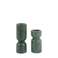 Taraza Marble Candlesticks Green S/2 100/150mm