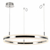 Lampa wisząca ARKADIA LED 80 cm - tytanowa z kryształowym pierścieniem