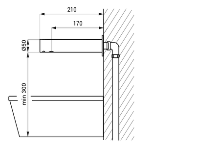 Sensorowa bateria ścienna 6V DC (4xAA), chrom