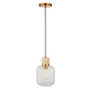 Travi Ribbed 1 Pendant Light Natural Travertine