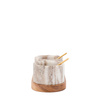 Novi Spoon and Pinch Pot Beige Marble 178x89x70mm
