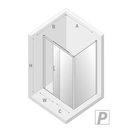 KABINA PRIME PROSTOKĄTNA PRZYŚCIENNA L 120x80x200 CZYSTE 6mm ACTIVE SHIELD