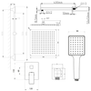 CUBEMIX zestaw prysznicowy z baterią podtynkową, 2 wyjścia, przesuwny uchwyt prysznica, chrom