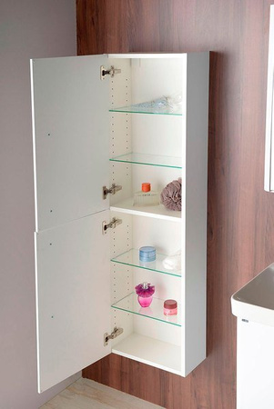 THEIA Szafka wysoka, 40x138x20cm, 2 drzwiczki, lewa/prawa, biała