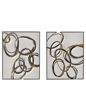 Obraz w ramie „Bold as Gold” – szary, 54,5 × 3,5 × 69,5 cm, zestaw 2 szt.