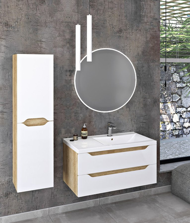 WAVE szafka umywalkowa 90x45x48cm, prawa, biała