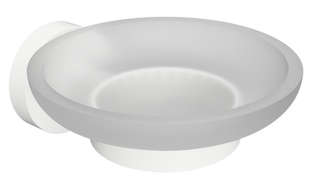 X-ROUND WHITE mydelniczka, szkło mleczne, biały mat