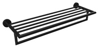 X-ROUND BLACK półka na ręczniki z relingiem 500mm, czarny mat