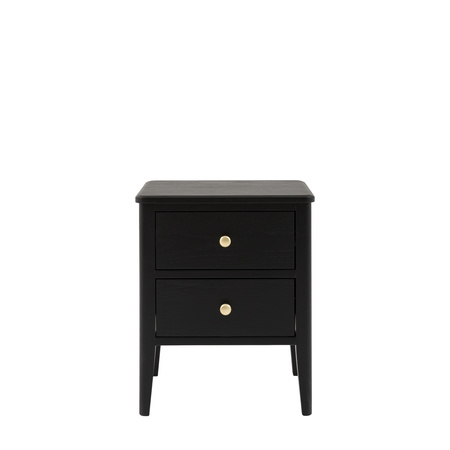 Acton 2 Drawer Bedside Black 450x400x550mm