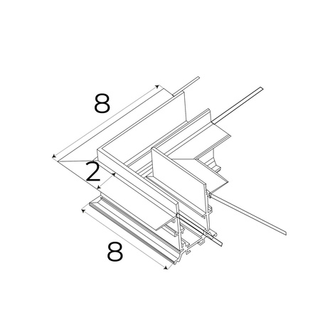 MAXLIGHT MT0008. Kątownik 90°. Montaż na sufit lub ścianę. Do szyn MT0006, MT0007